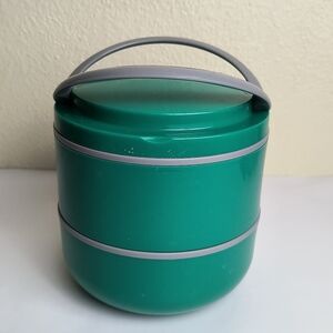 Emerald Green and Gray Insulated Lunch Box